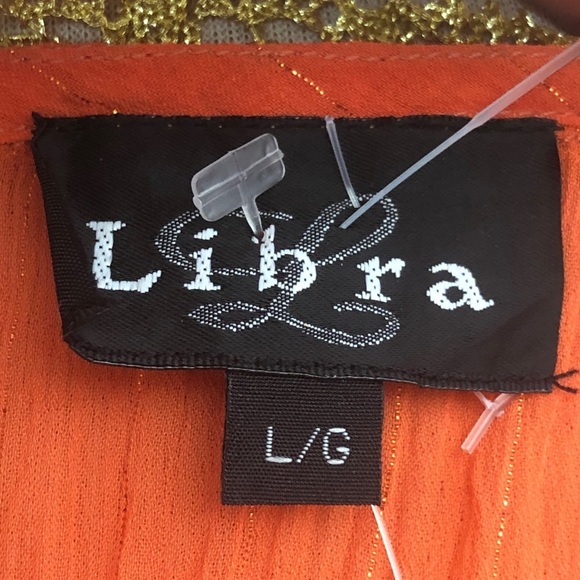 Womens Orange and Gold Krinkle Blouse.Large - Picture 11 of 11